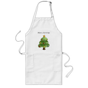 Glücklicher Weihnachtsbaum (addieren Sie Ihren Lange Schürze