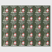 Glücklicher Weihnachtsmann-Cartoon mit Weihnachtsb Geschenkpapier (Flach)