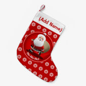 Glücklicher Weihnachtsmann mit einem Sack voll von Kleiner Weihnachtsstrumpf (Vorderansicht (hängend))