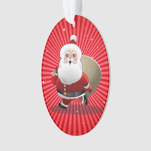 Glücklicher Weihnachtsmann Ornament (Vorderseite)