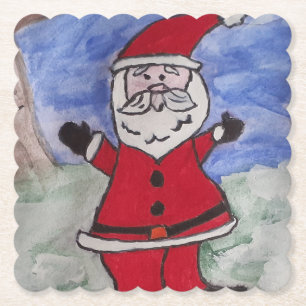 Glücklicher Weihnachtsmann-Papieruntersetzer Untersetzer