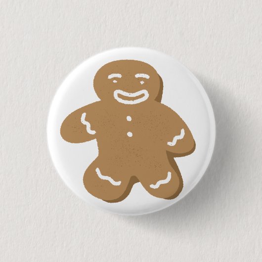 Glücklicher Weihnachtsmann-Weihnachtscookie Button (Vorderseite)