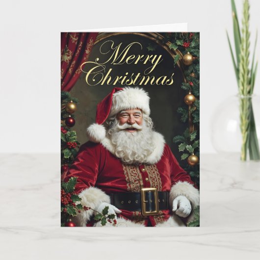Glücklicher Weihnachtsmann Weihnachtskarte Dankeskarte (Vorderseite)