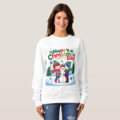 Glücklicher Weihnachtstag Sweatshirt (Vorne ganz)