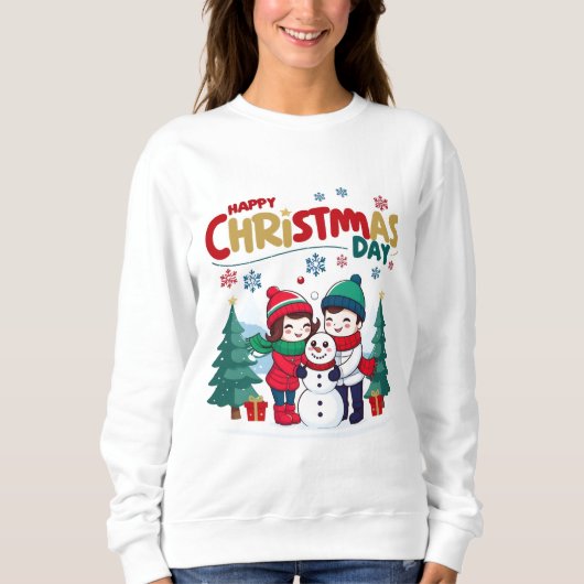 Glücklicher Weihnachtstag Sweatshirt (Vorderseite)
