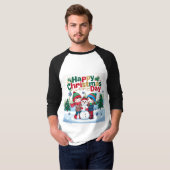 Glücklicher Weihnachtstag T-Shirt (Vorne ganz)