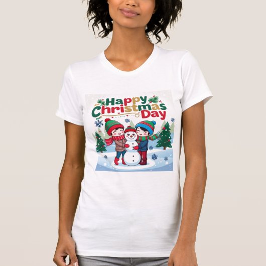 Glücklicher Weihnachtstag T-Shirt (Vorderseite)