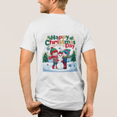 Glücklicher Weihnachtstag Tri-Blend Shirt (Rückseite)