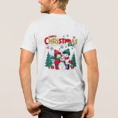 Glücklicher Weihnachtstag Tri-Blend Shirt (Rückseite)
