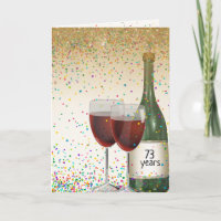 Glücklicher Wein zum 73. Geburtstag