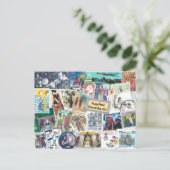Glücklicher Weltpostkartentag - Postage mit Mensch Postkarte (Stehend Vorderseite)