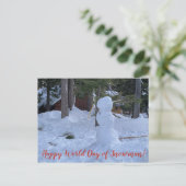 Glücklicher Welttag des Schneemans! Postkarte (Stehend Vorderseite)