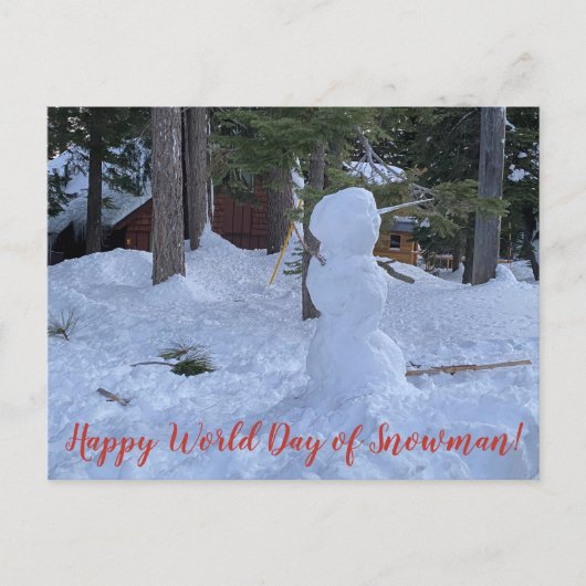Glücklicher Welttag des Schneemans! Postkarte (Vorderseite)