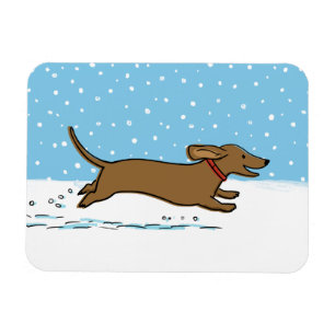 Glücklicher Winter-Dackel-Hund - Dackel-Feiertag Magnet