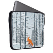 Glücklicher Winter mit Waldlandschaft und Fuchs Laptopschutzhülle (Vorne Rechts)