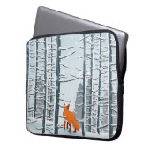 Glücklicher Winter mit Waldlandschaft und Fuchs Laptopschutzhülle (Vorderseite Links)