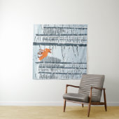 Glücklicher Winter mit Waldlandschaft und Fuchs Wandteppich (Beispiel (Horizontal))