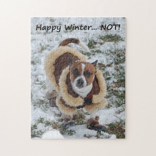 Glücklicher Winter nicht! Chihuahua Puzzle (Vertikal)