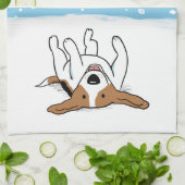 Glücklicher Winter-Schnee-Beagle - niedlicher Küchentuch (Gefaltet)
