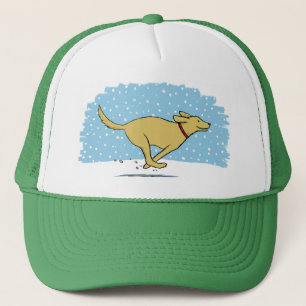Glücklicher Winter-Schnee-Hund-Feiertag - Retrieve Truckerkappe