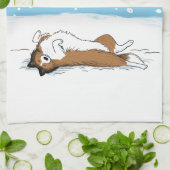 Glücklicher Winter-Schnee Sheltie - niedlicher die Handtuch (Gefaltet)