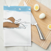 Glücklicher Winter-Schnee Sheltie - niedlicher die Handtuch (Viertel Falte)