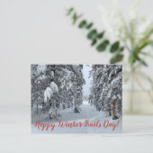 Glücklicher Winterwandertag! Postkarte (Stehend Vorderseite)
