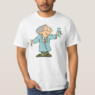 Glücklicher Wissenschaftler-Chemiker-Cartoon T-Shirt