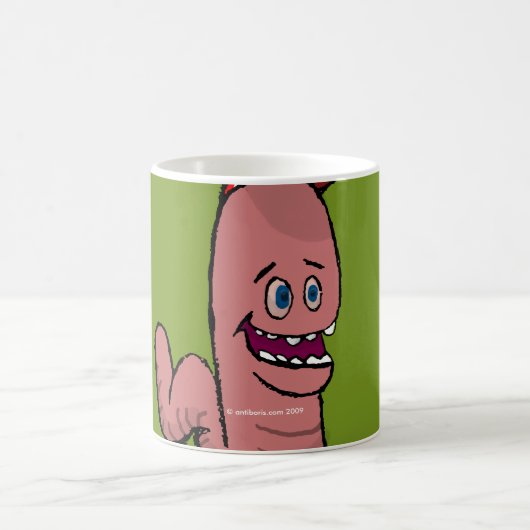 Glücklicher Wurm Kaffeetasse (Mittel)