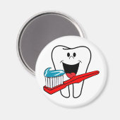 glücklicher Zahn Magnet (Vorderseite/Rückseite)