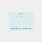 Glücklicher Zahn und Bürste Post-it Klebezettel (Vorderseite)