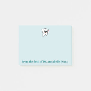 Glücklicher Zahn und Bürste Post-it Klebezettel