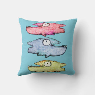 Glücklicher zahniger bunter Fisch Kissen