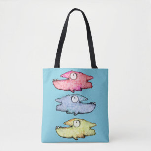 Glücklicher zahniger bunter Fisch Tasche