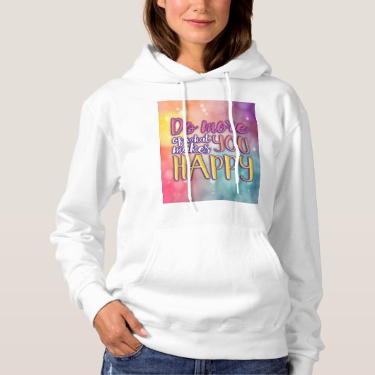 Glücklicher ZitatHoodie Hoodie (Vorderseite)