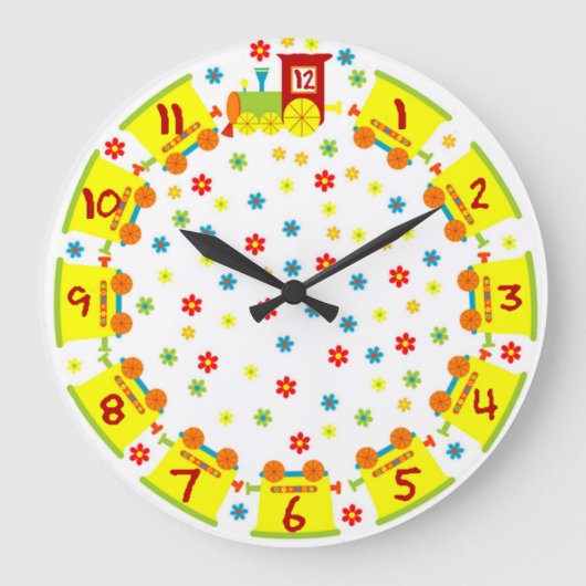 Glücklicher Zug Große Wanduhr (Vorderseite)