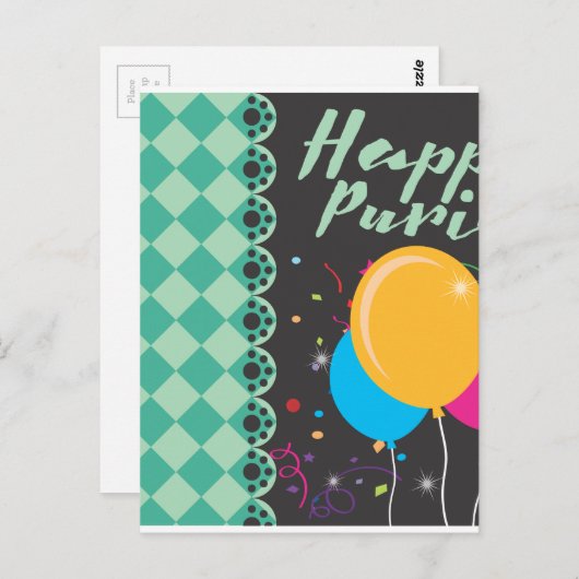 glücklicher Zweck Postkarte (Vorne/Hinten)