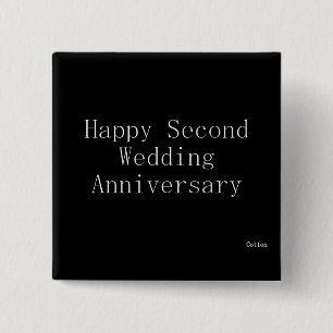 Glücklicher zweiter Hochzeitstag Button