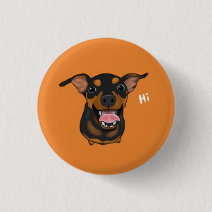 Glücklicher Zwergpinscher-HundPinback Knopf Button