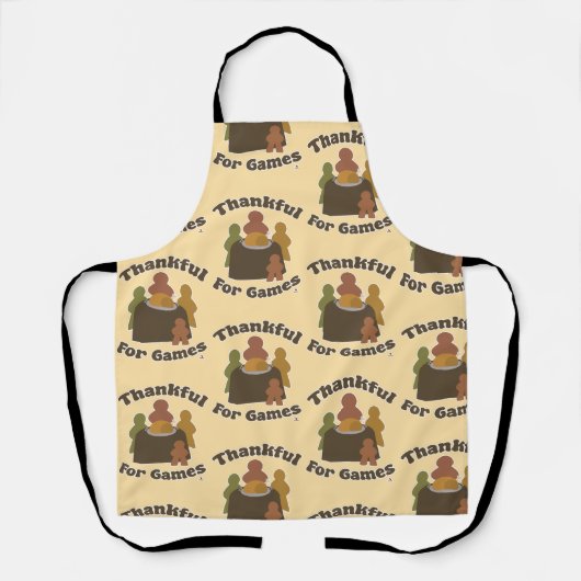 Glücklicherweise 4 Games Erntedank Pattern Fun Schürze (Vorderseite)