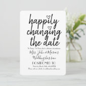 Glücklicherweise ändern Sie das Datum Hochzeit Sch Einladung (Stehend Vorderseite)