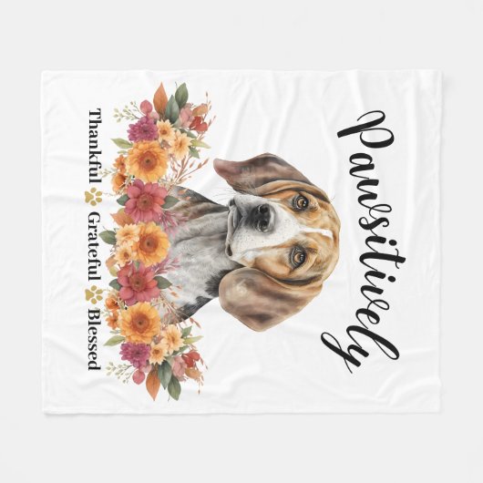 Glücklicherweise dankbar, gesegneter Niedlicher Hu Fleecedecke (Vorderseite (Horizontal))