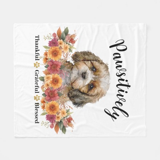 Glücklicherweise dankbar, gesegneter Niedlicher Hu Fleecedecke (Vorderseite (Horizontal))