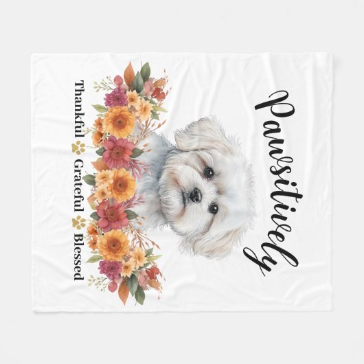 Glücklicherweise dankbar, gesegneter Niedlicher Hu Fleecedecke (Vorderseite (Horizontal))