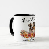 Glücklicherweise dankbar, gesegneter Niedlicher Hu Tasse (Vorderseite Links)