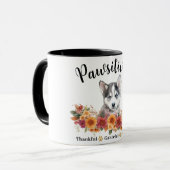 Glücklicherweise dankbar, gesegneter Niedlicher Hu Tasse (Vorderseite Links)