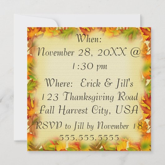 Glücklicherweise Einladungen (Rückseite)