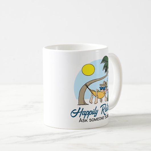 Glücklicherweise erschöpft - Frag jemandem anderen Kaffeetasse (VorderseiteRechts)