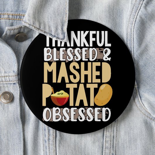 Glücklicherweise gesegnete Kartoffelpüree Button (Beispiel)