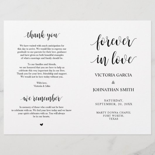 Glücklicherweise immer danach, Zeremonie für faltb (Vorderseite)